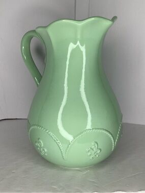 New in  Box Princess House Marbella Mint Green Ceramic Pitcher Cottagecore